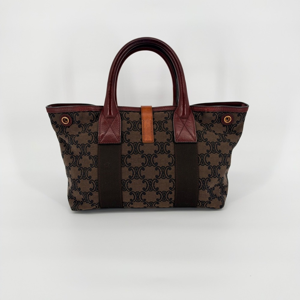 Celine Triomphe Small Tote Brown Monogram Canvas Vintage Luxury Old Money Fall - Picture 7 of 16